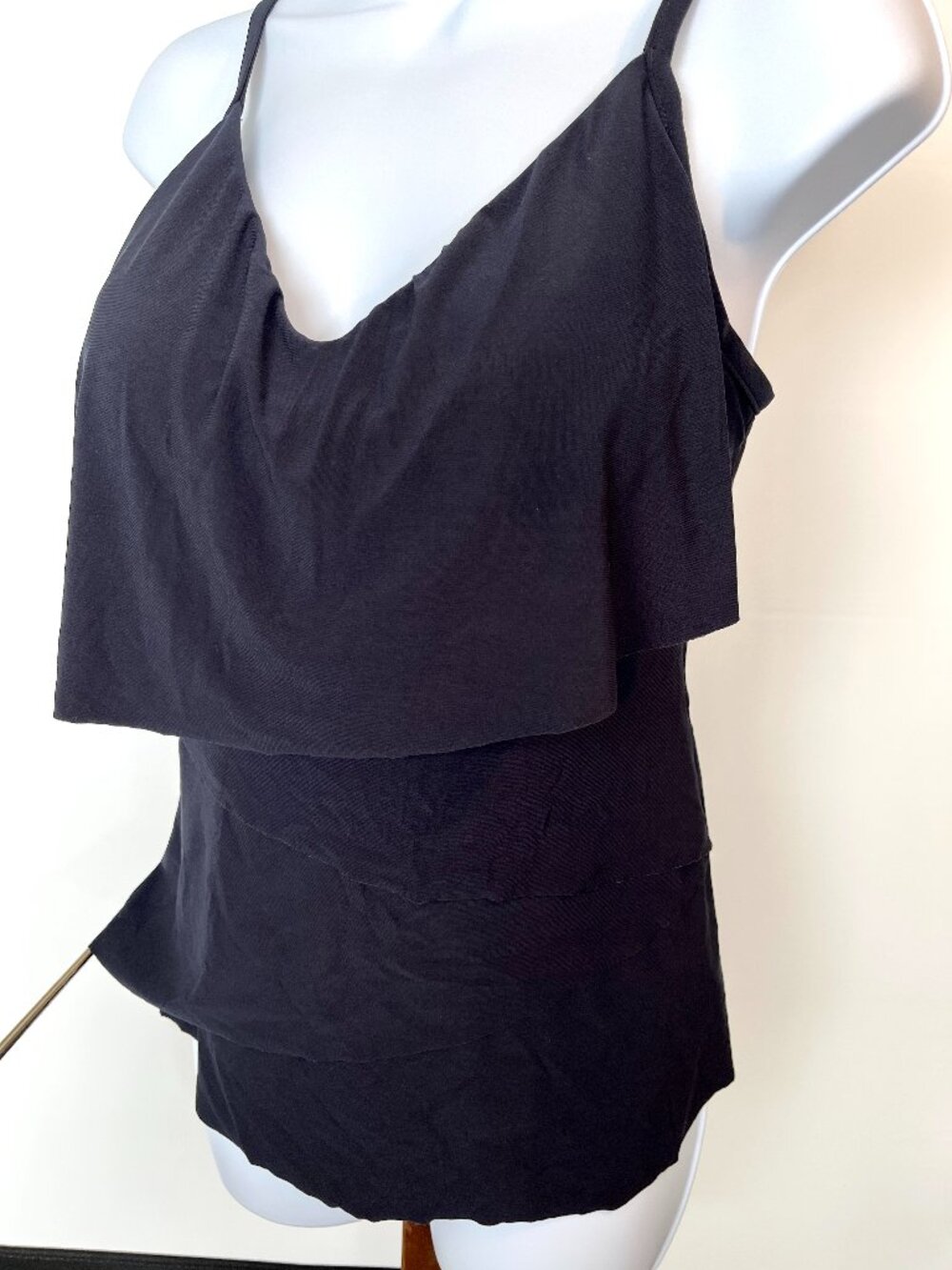 MagicSuit Tankini Black draped top Swimsuit 10 Miraclesuit Brief Swim Bottoms 10